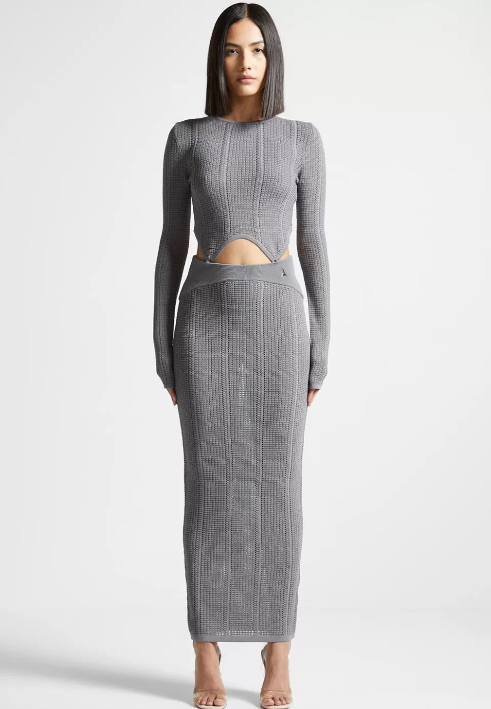 Manière De Voir 2-In-1 Long Sleeve Knitted Midaxi Dress>Woman Dresses