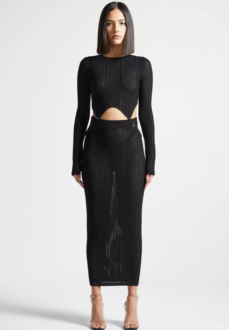 Manière De Voir 2-In-1 Long Sleeve Knitted Midaxi Dress>Woman Dresses
