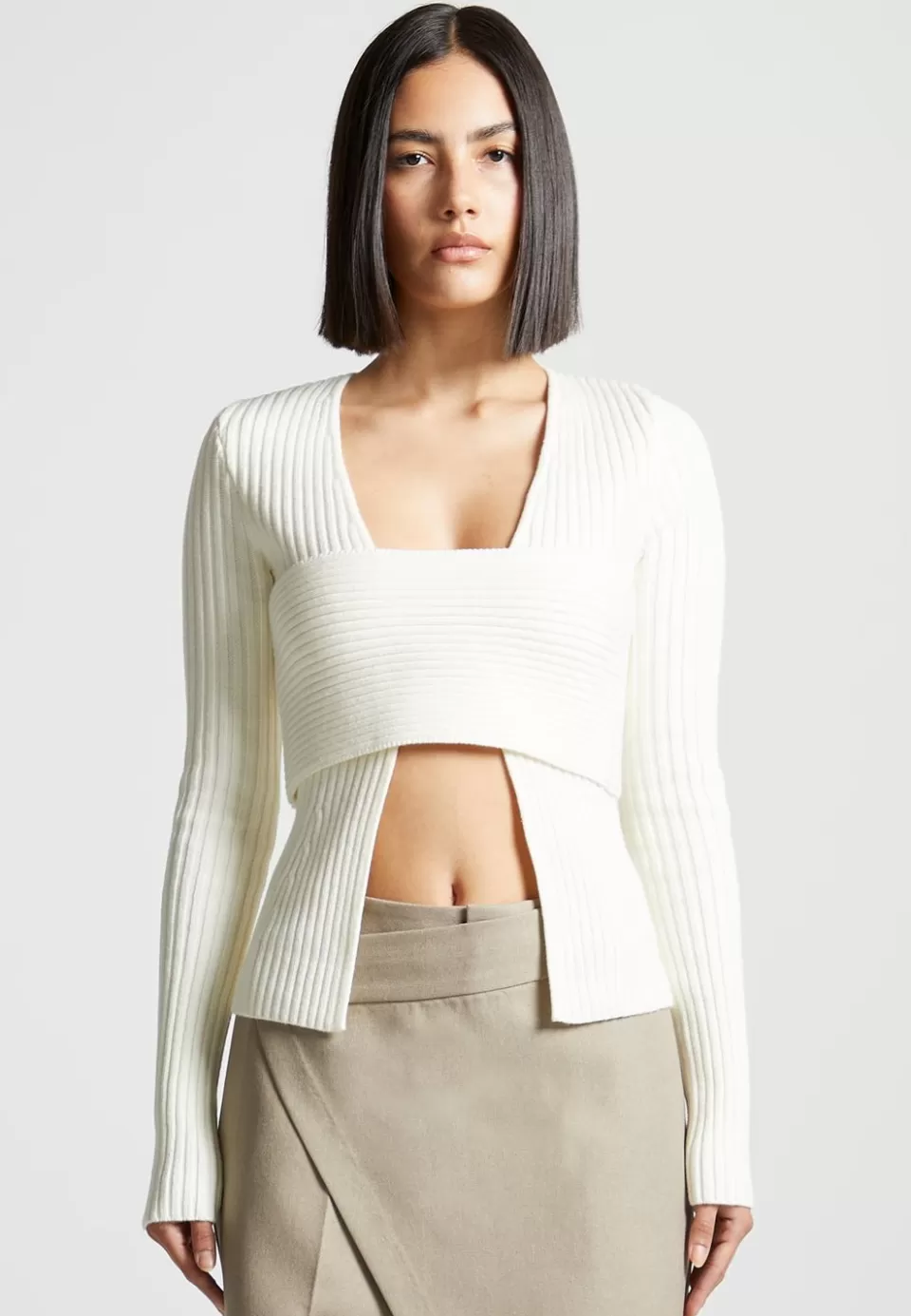 Manière De Voir 3-In-1 Knit Overlay Bandeau Cardigan>Woman Knitwear