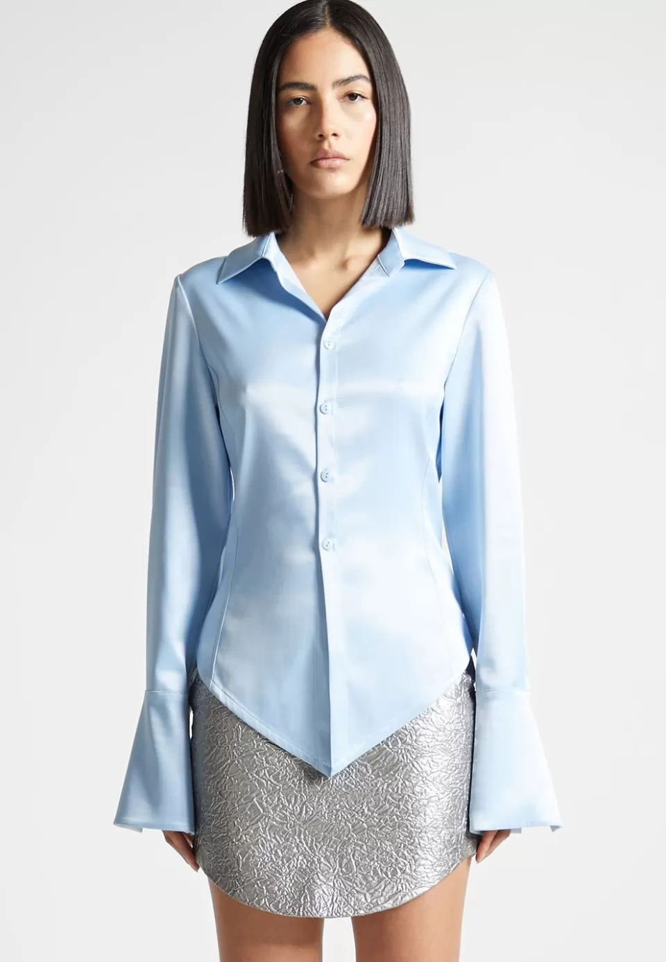 Manière De Voir Angled Satin Shirt>Woman Shirts