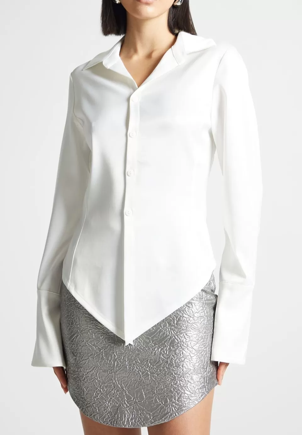 Manière De Voir Angled Satin Shirt>Woman Shirts
