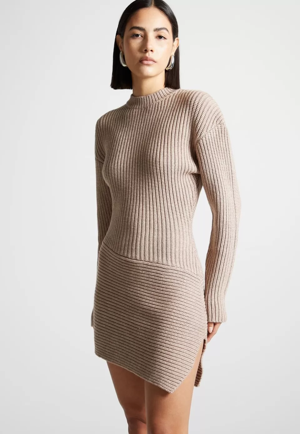 Manière De Voir Asymmetric Knit Jumper Dress>Woman Dresses