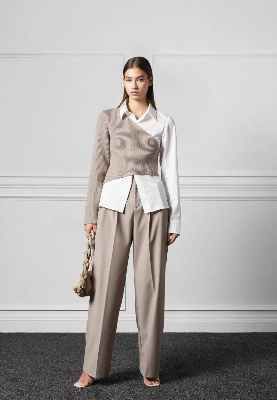 Manière De Voir Asymmetric Knitted Overlay Shirt>Woman Shirts
