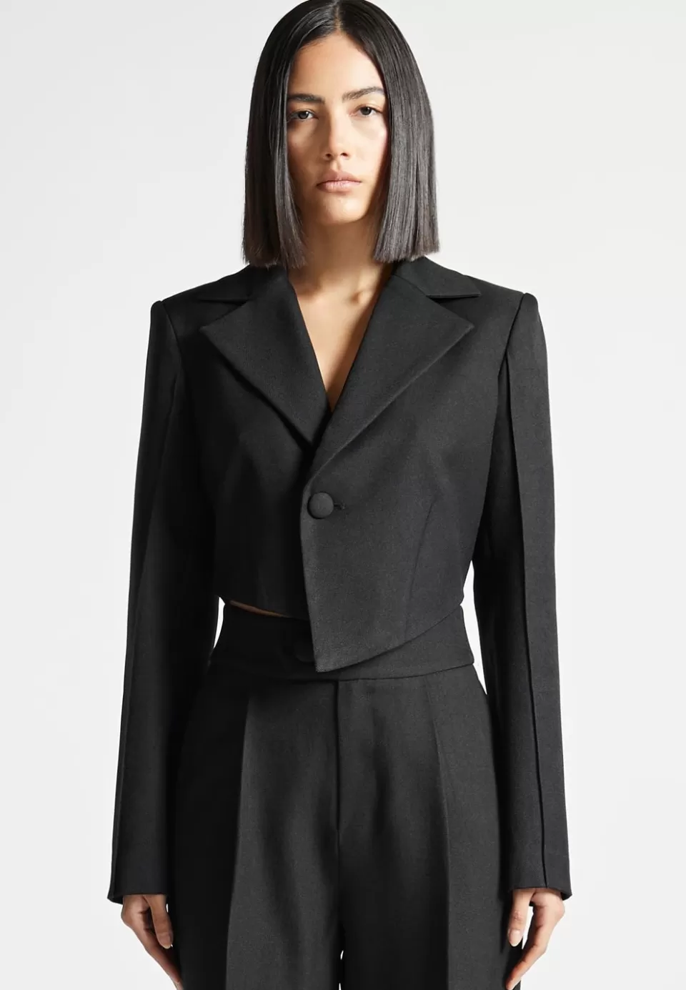 Manière De Voir Asymmetric Tailored Cropped Blazer>Woman Blazers & Waistcoats