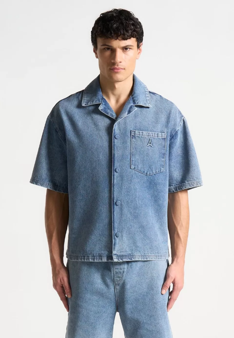 Manière De Voir Boxy Denim Revere Shirt>Man Shirts