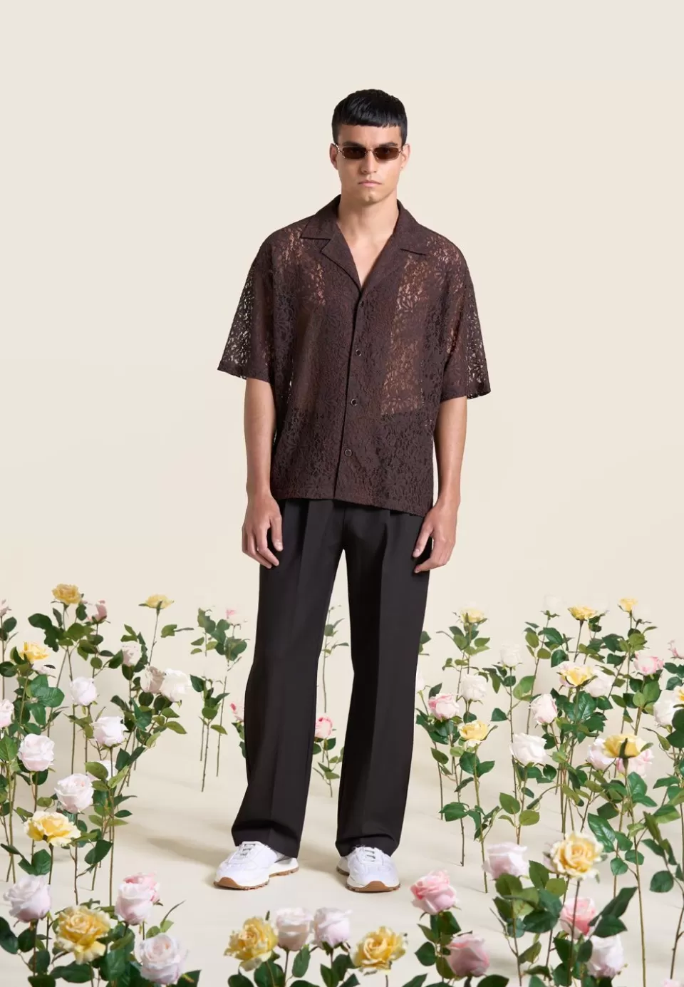 Manière De Voir Boxy Lace Revere Shirt>Man Shirts