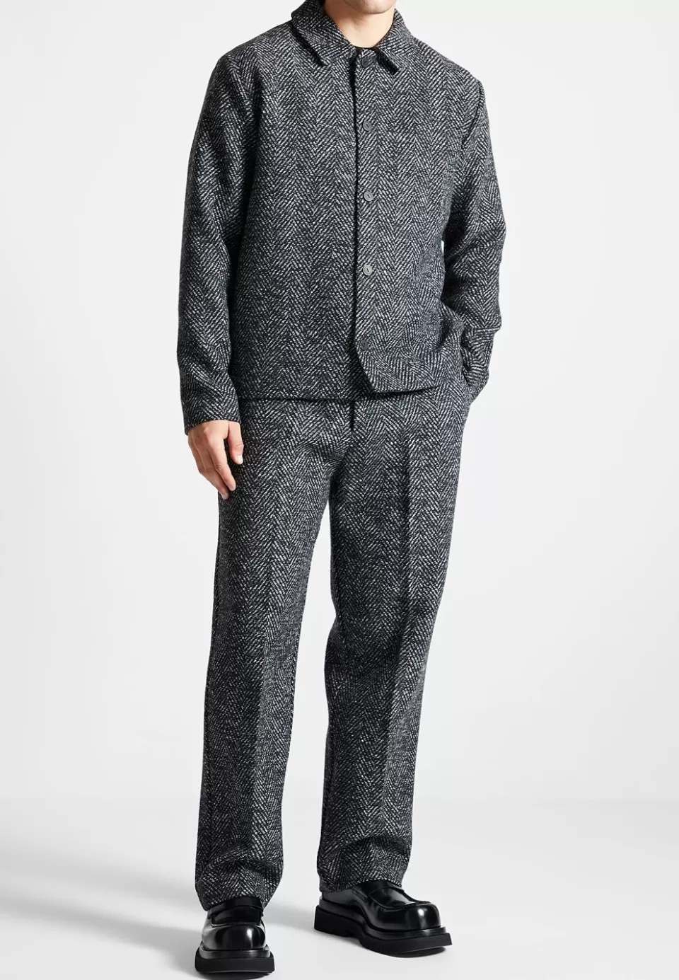 Manière De Voir Brushed Herringbone Shacket>Man Jackets