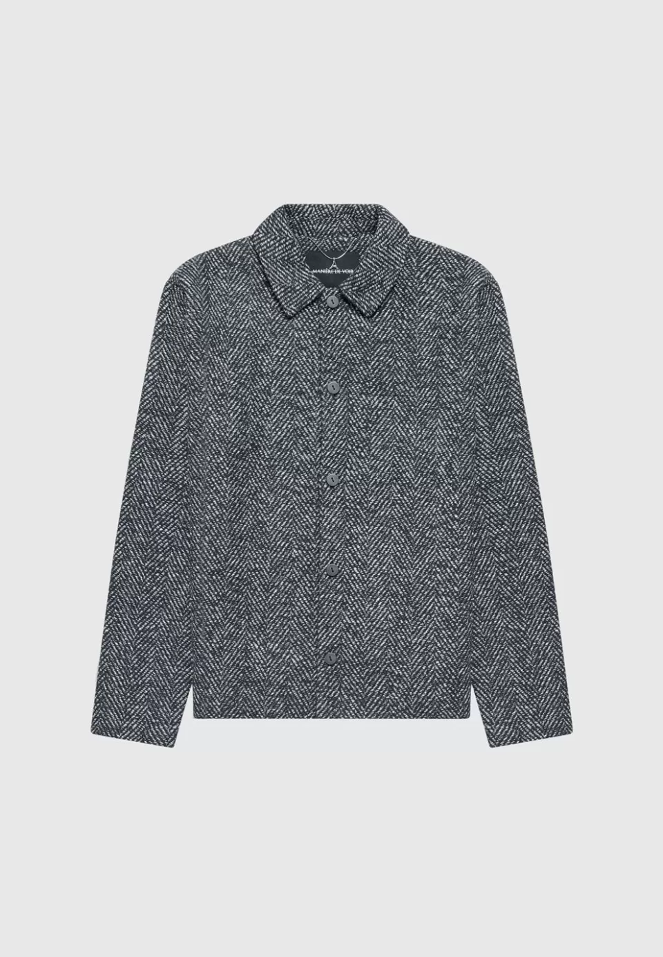 Manière De Voir Brushed Herringbone Shacket>Man Jackets