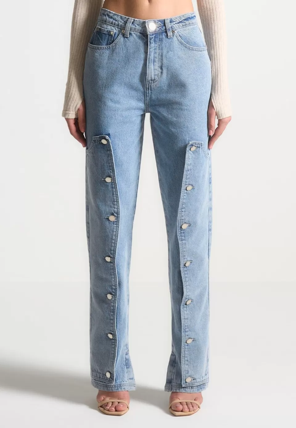 Manière De Voir Button Down Overlay Mom Jeans>Woman Jeans