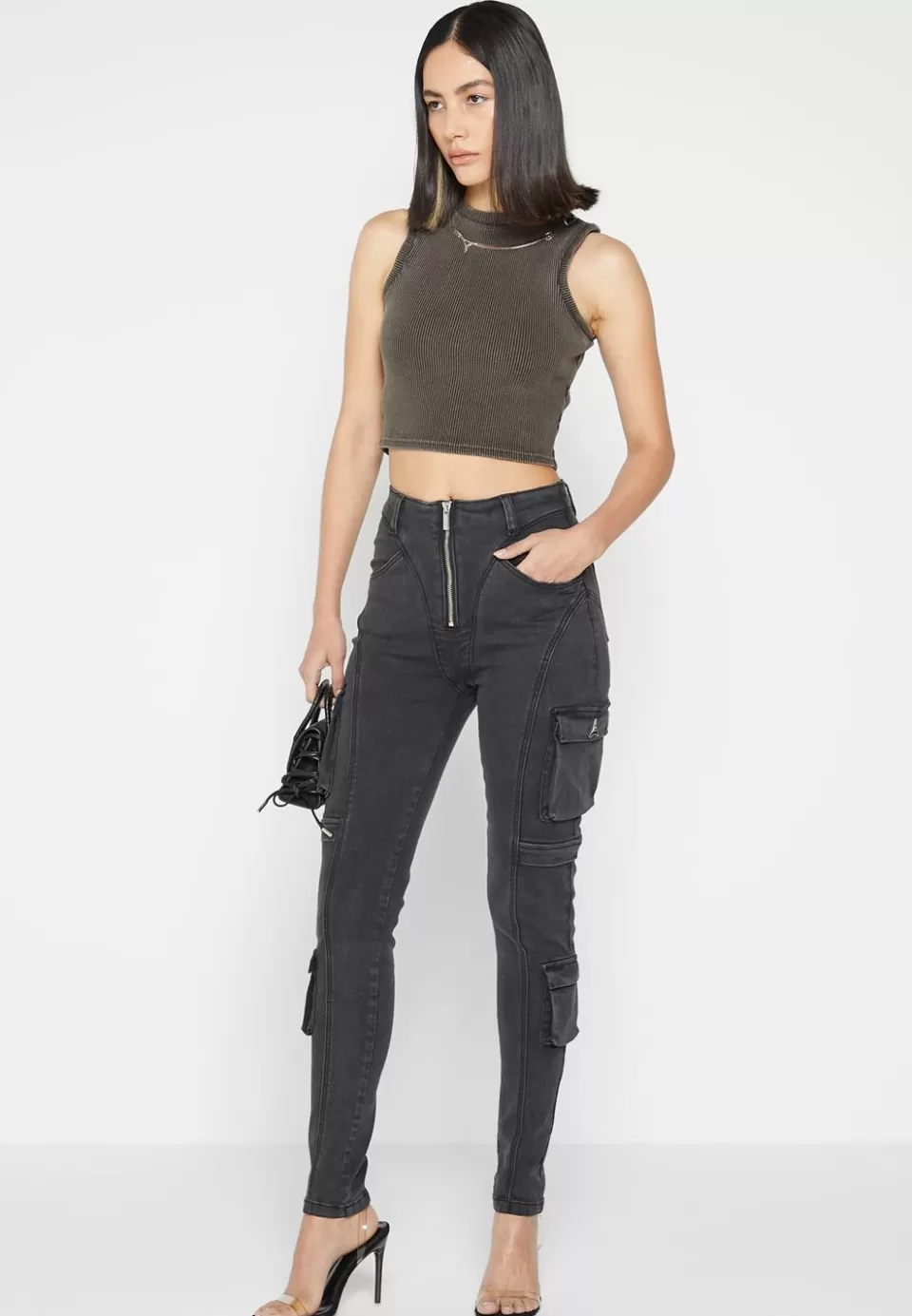 Manière De Voir Cargo Pocket Skinny Jeans>Woman Jeans