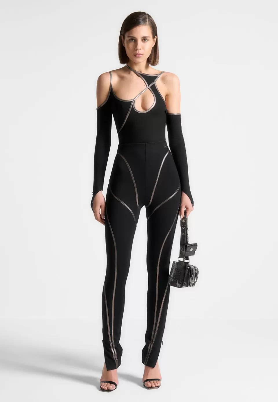Manière De Voir Chrome Piped Contour Leggings>Woman Leggings