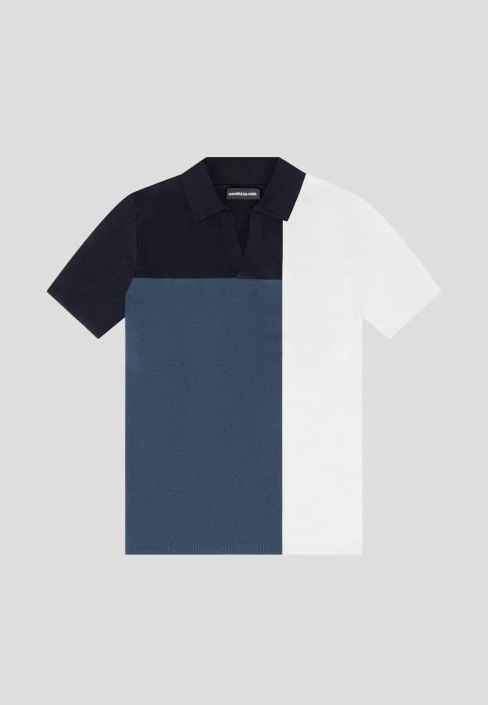 Manière De Voir Colour Block Knit Revere Polo Top>Man Polo Tops