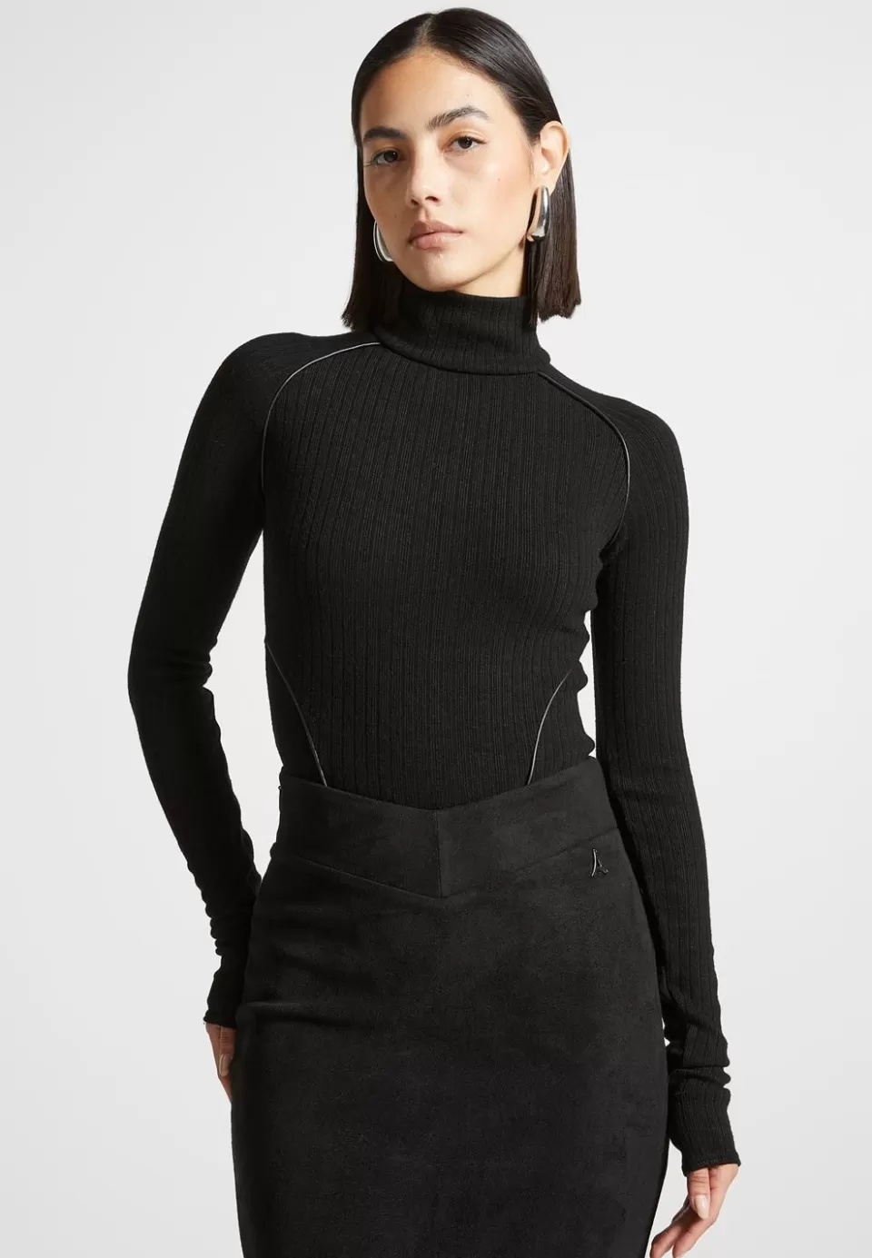 Manière De Voir Contour Piping Rib Bodysuit>Woman Bodysuits