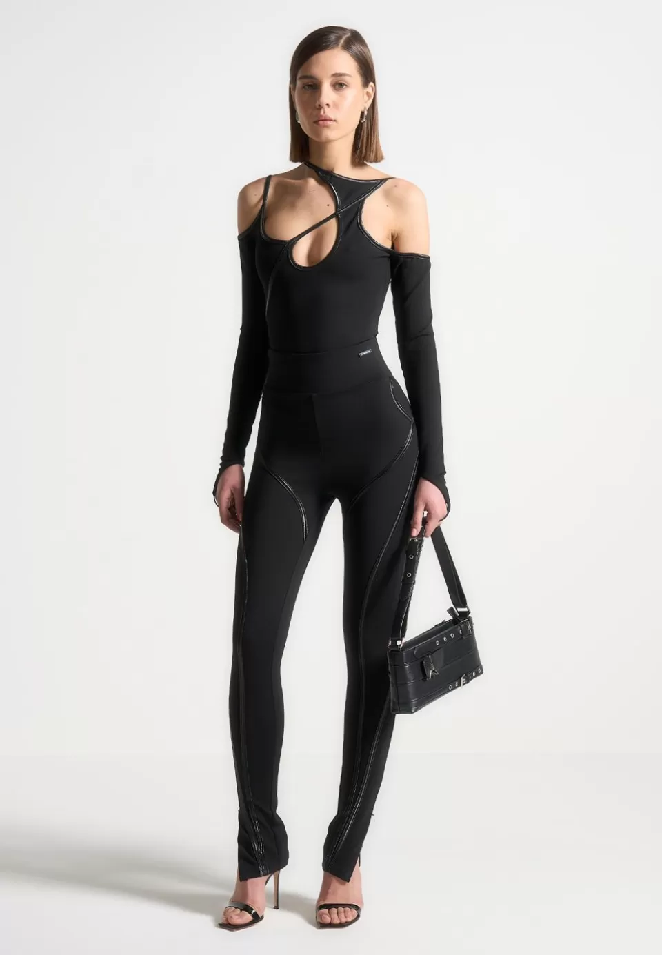 Manière De Voir Contrast Asymmetric Bodysuit>Woman Bodysuits
