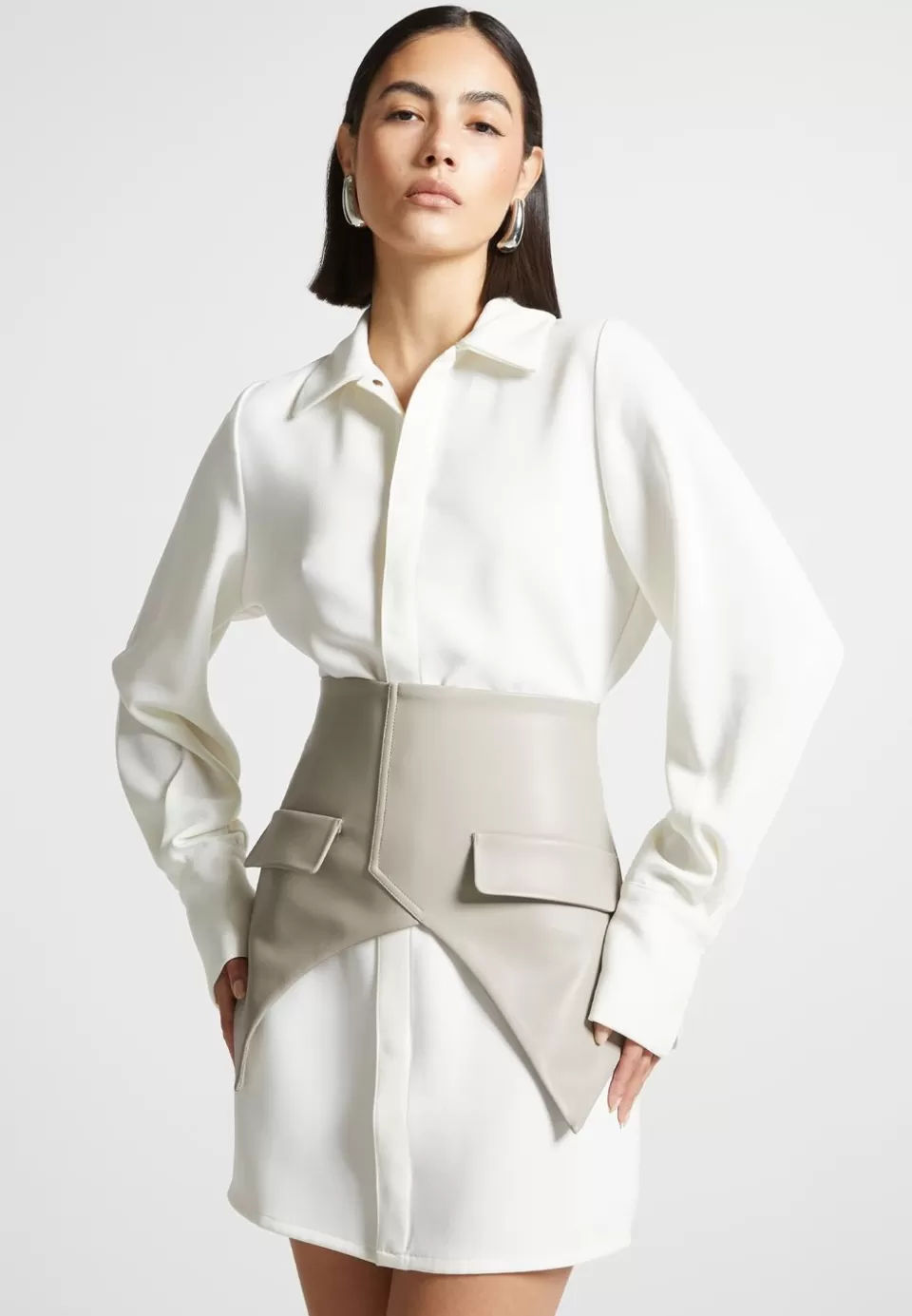 Manière De Voir Corset Shirt Dress>Woman Dresses