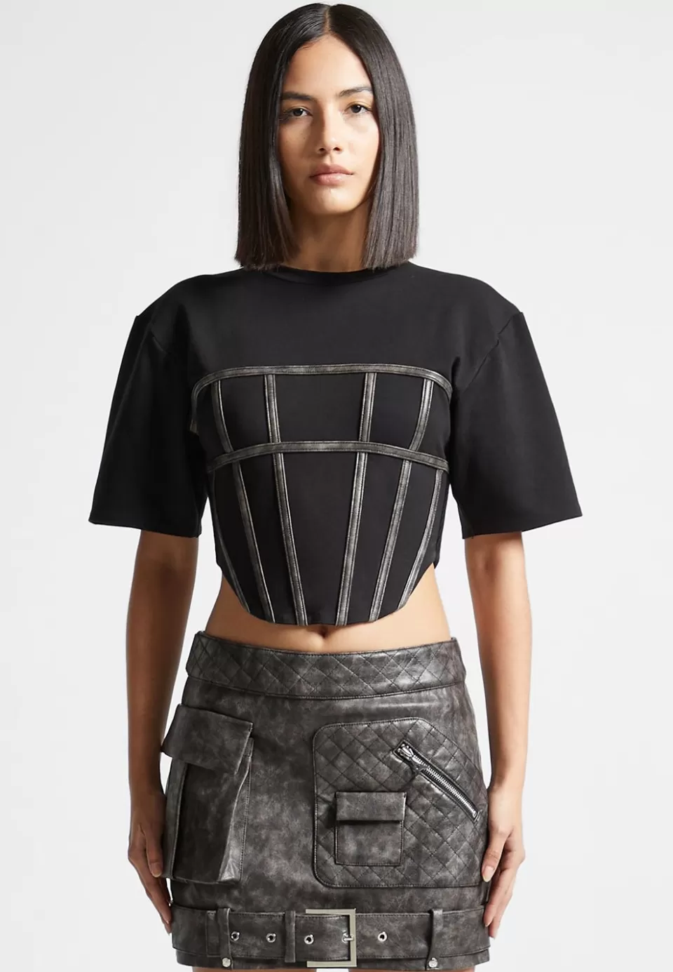 Manière De Voir Corset T Shirt>Woman Tops & T Shirts
