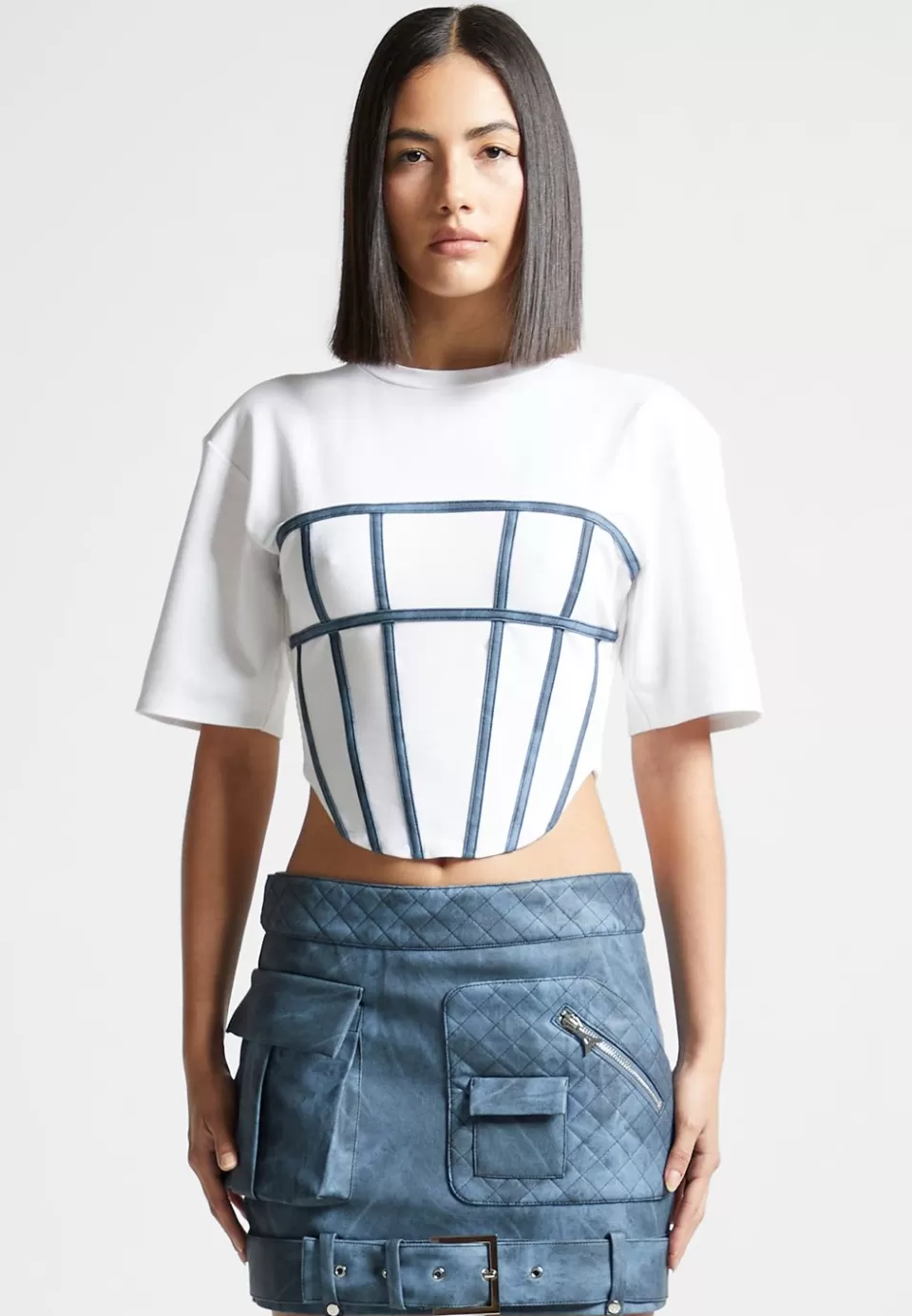 Manière De Voir Corset T Shirt>Woman Tops & T Shirts