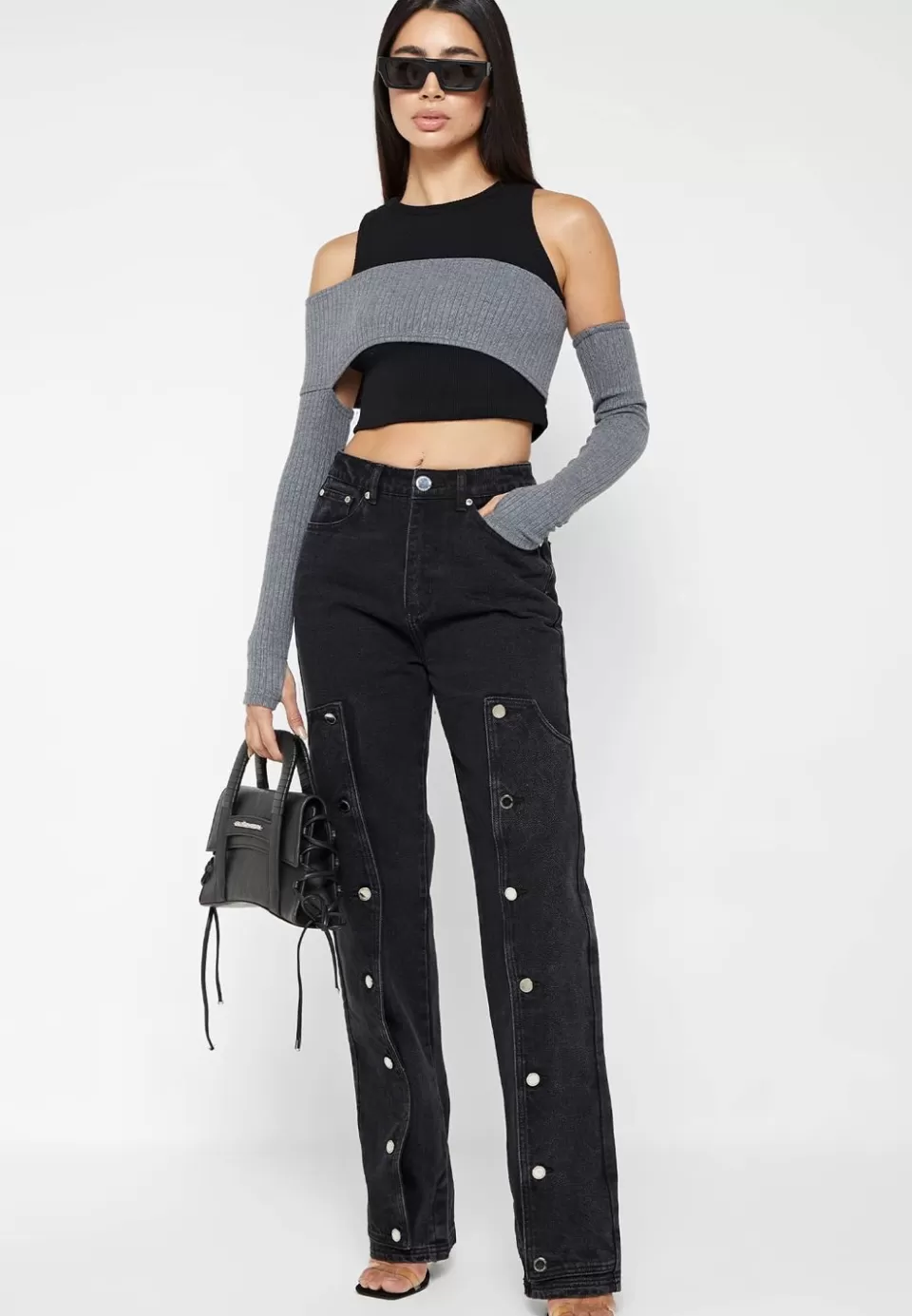 Manière De Voir Crop Top With Knitted Overlay>Woman Tops & T Shirts