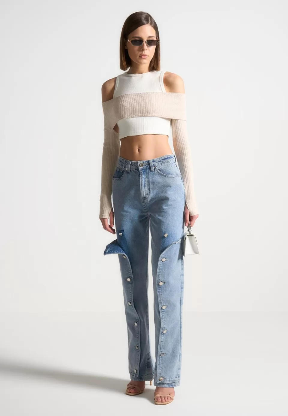 Manière De Voir Crop Top With Knitted Overlay>Woman Tops & T Shirts