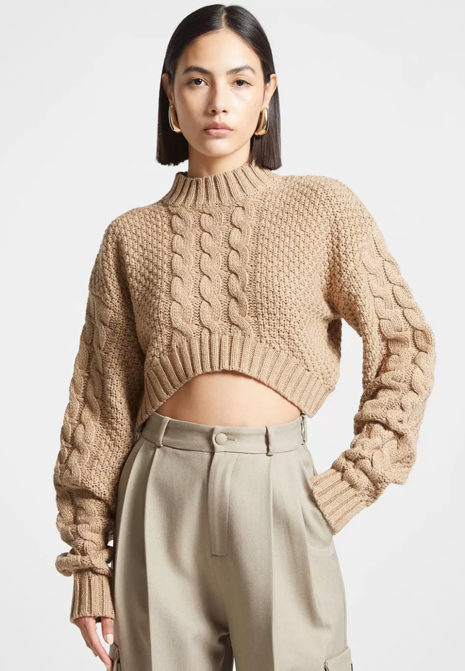 Manière De Voir Cropped Cable Knit Jumper>Woman Knitwear