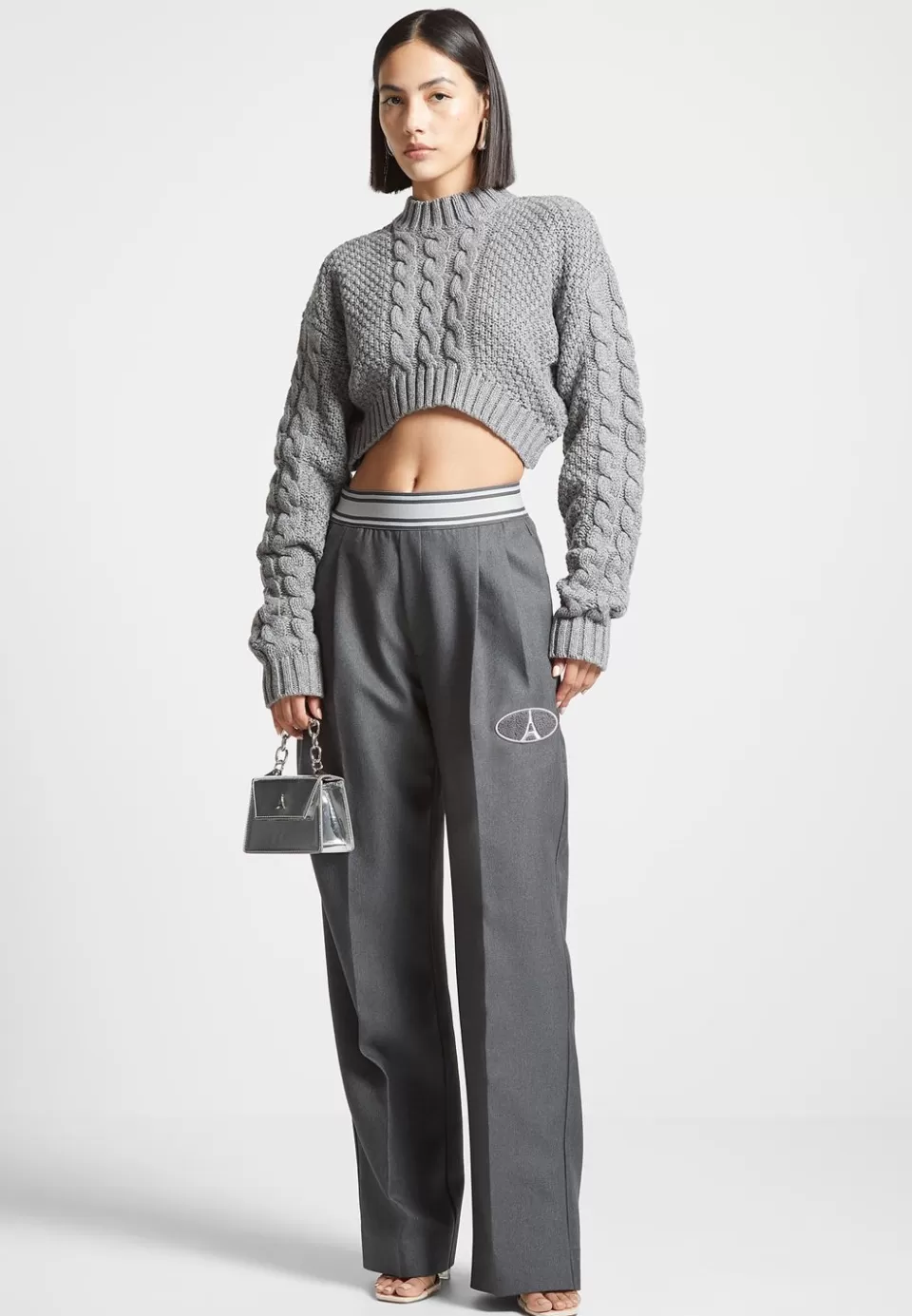 Manière De Voir Cropped Cable Knit Jumper>Woman Jumpers & Hoodies