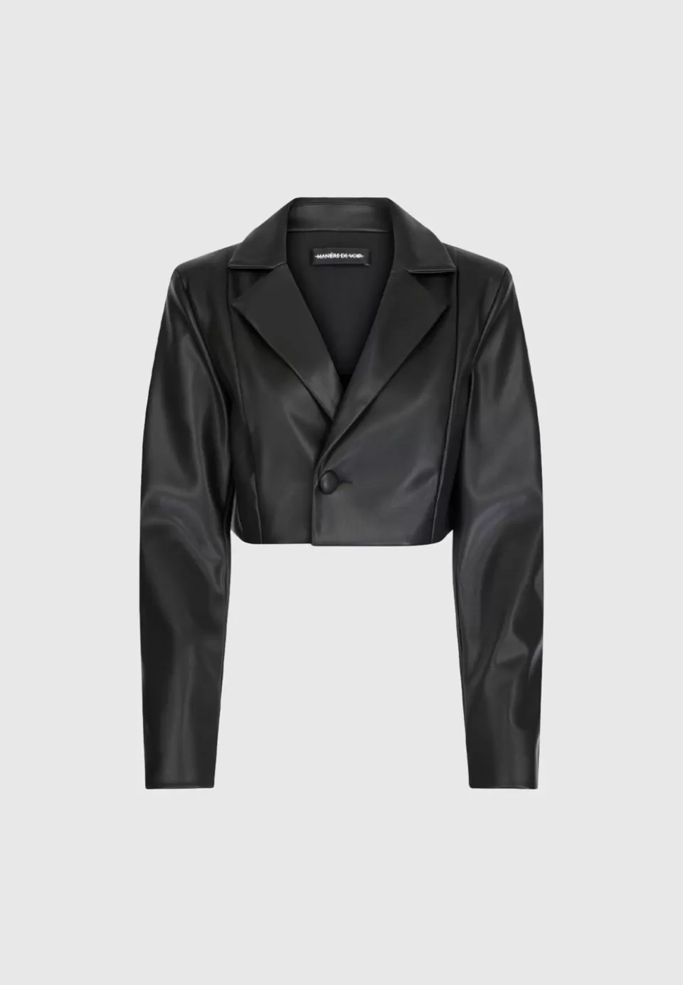 Manière De Voir Cropped Vegan Leather Blazer With Open Back>Woman Blazers & Waistcoats