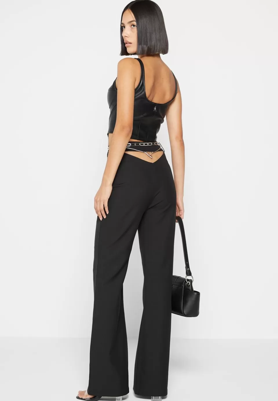 Manière De Voir Cut Out Flared Trousers With Chain Belt>Woman Trousers