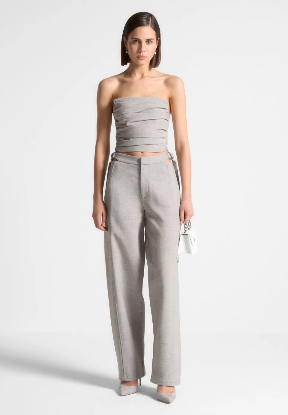 Manière De Voir Cut Out Melange Tailored Trousers>Woman Trousers