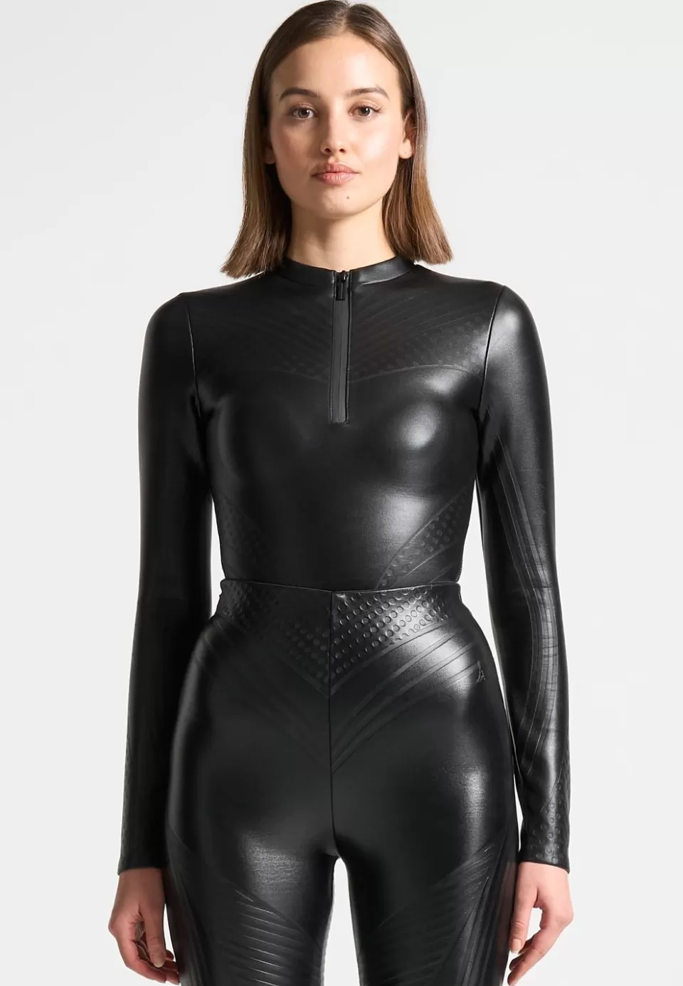 Manière De Voir Debossed Contour Long Sleeve Bodysuit>Woman Bodysuits