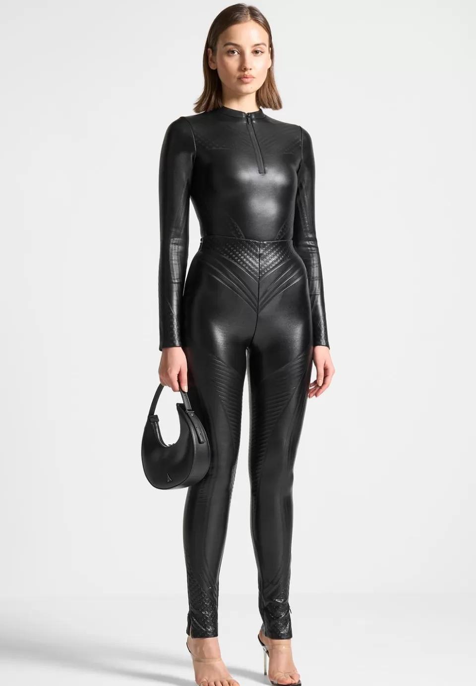 Manière De Voir Debossed Contour Long Sleeve Bodysuit>Woman Bodysuits