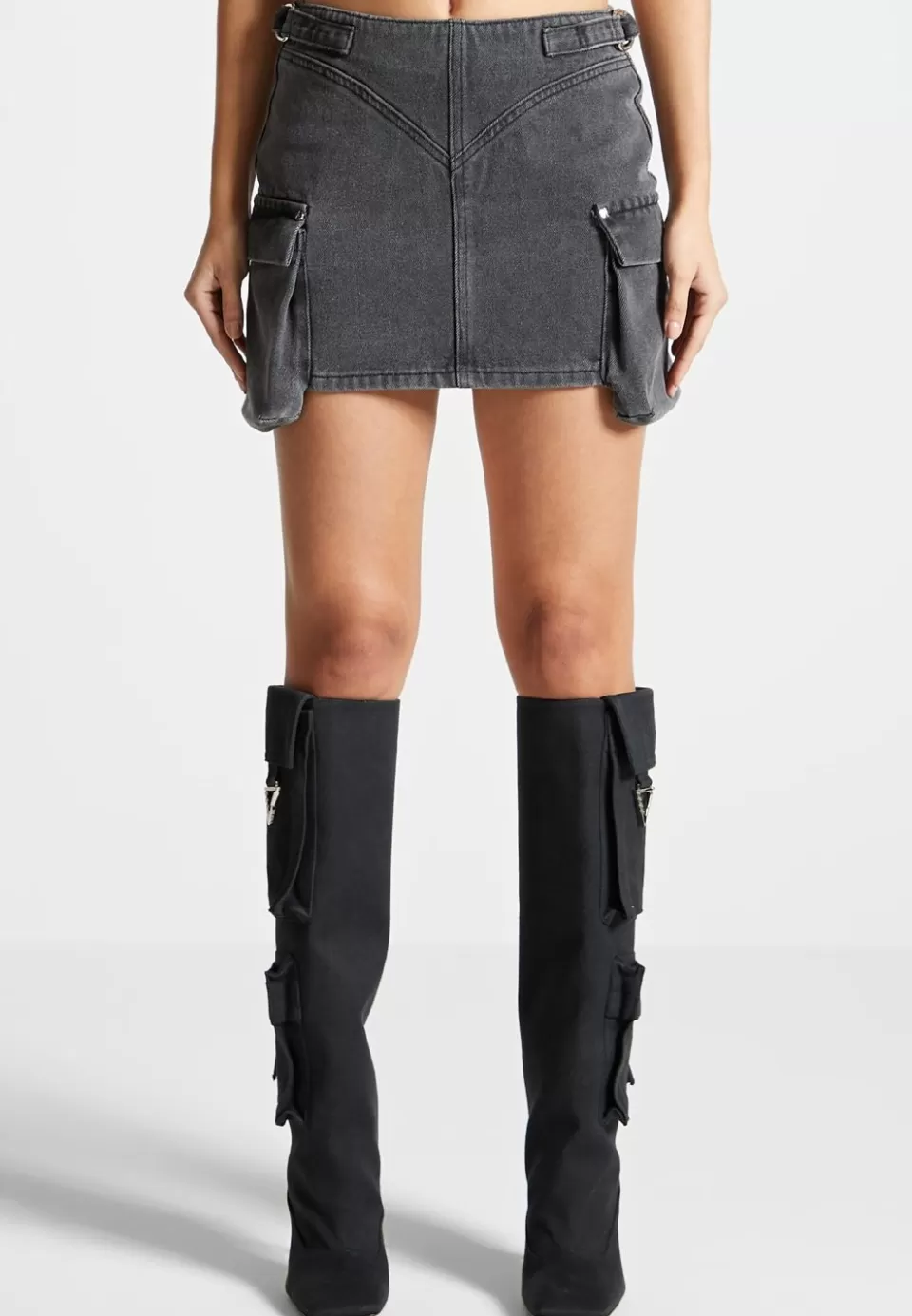 Manière De Voir Denim Cargo Mini Skirt>Woman Skirts