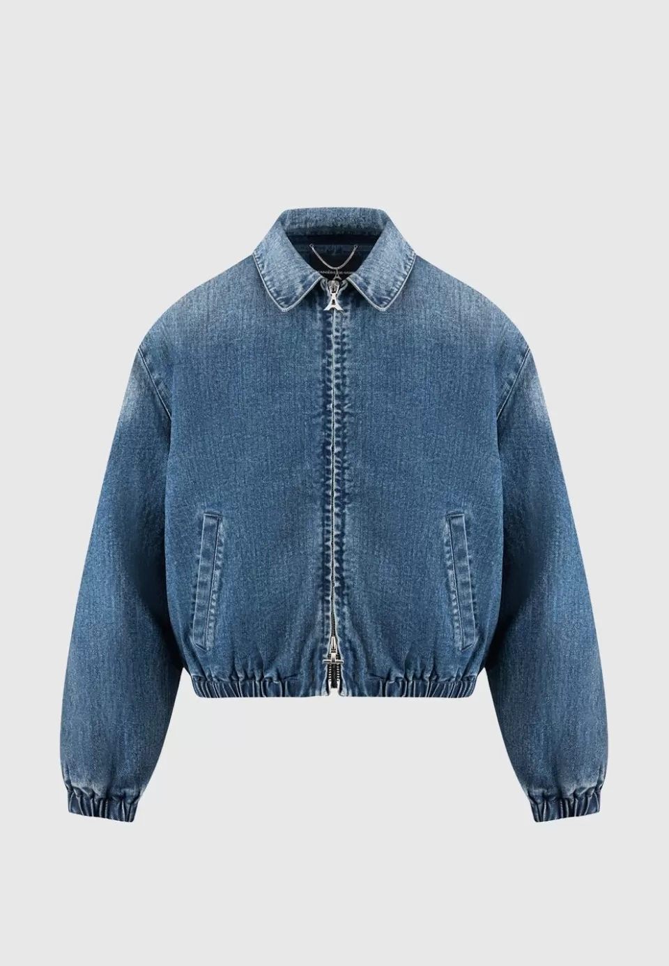 Manière De Voir Denim Padded Cropped Bomber Jacket - Mid>Man Jackets