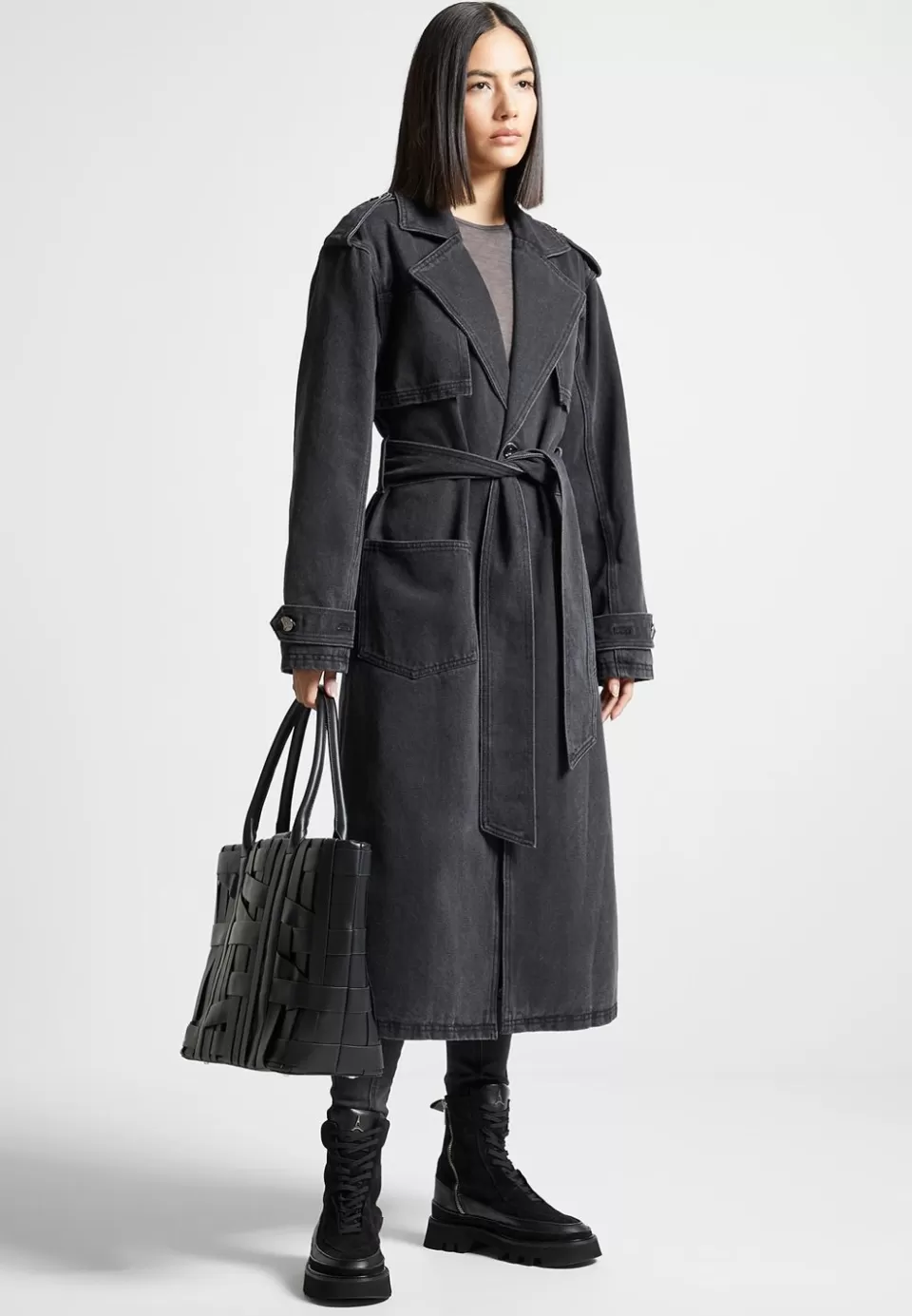 Manière De Voir Denim Trench Coat>Woman Jackets