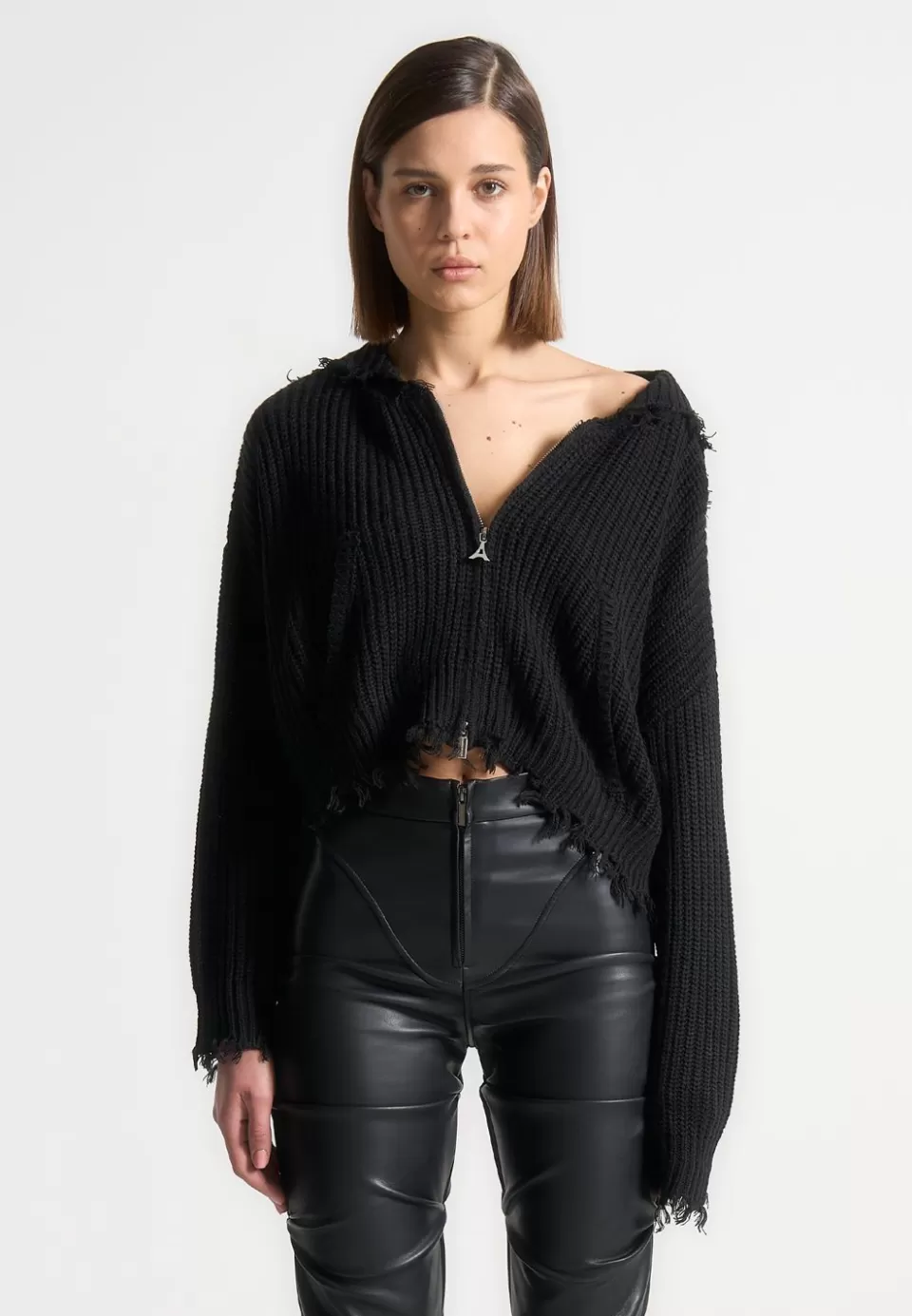 Manière De Voir Distressed Chunky Knit Hoodie>Woman Knitwear