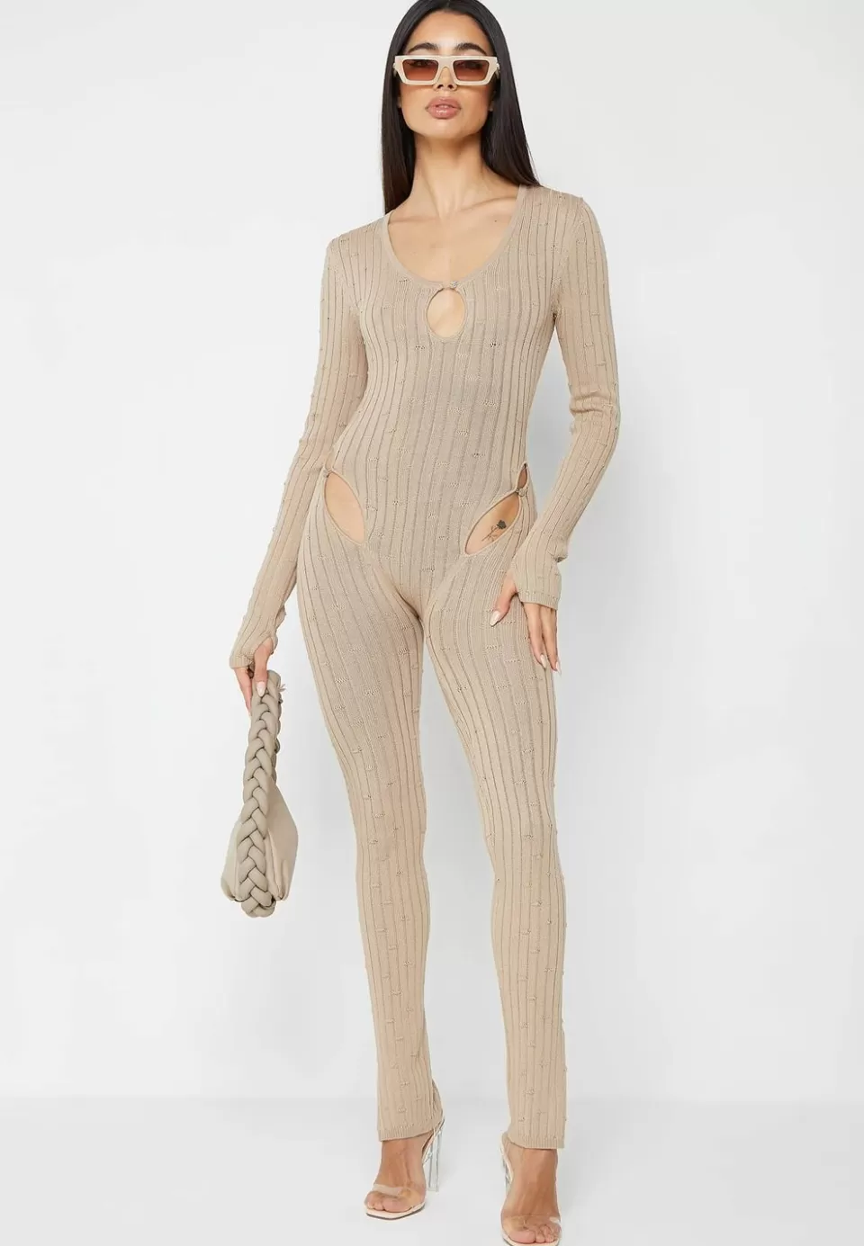 Manière De Voir Distressed Knitted Cut Out Jumpsuit>Woman Jumpsuits & Playsuits