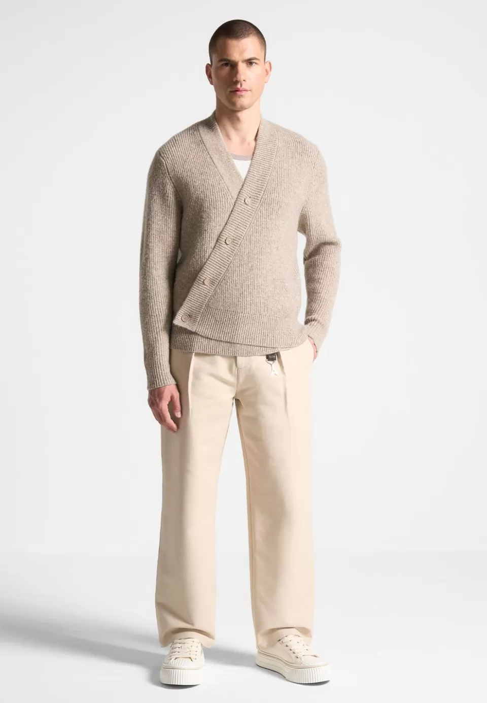 Manière De Voir Double Breasted Brushed Knit Cardigan>Man Knitwear