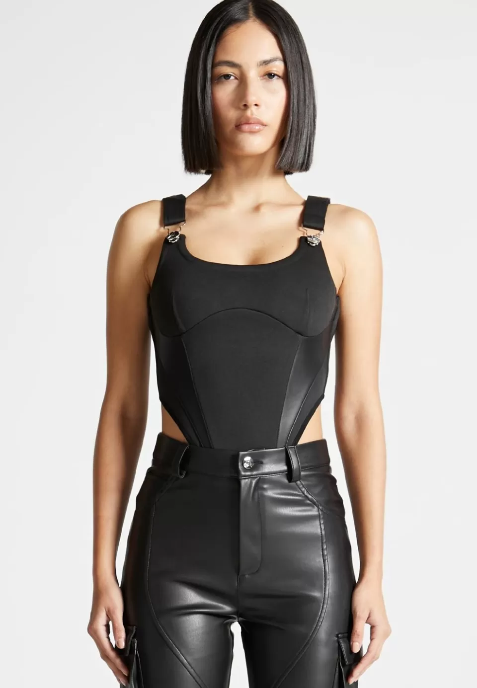 Manière De Voir Eiffel Detail High Leg Bodysuit>Woman Bodysuits