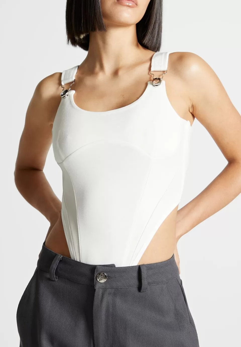 Manière De Voir Eiffel Detail High Leg Bodysuit>Woman Bodysuits