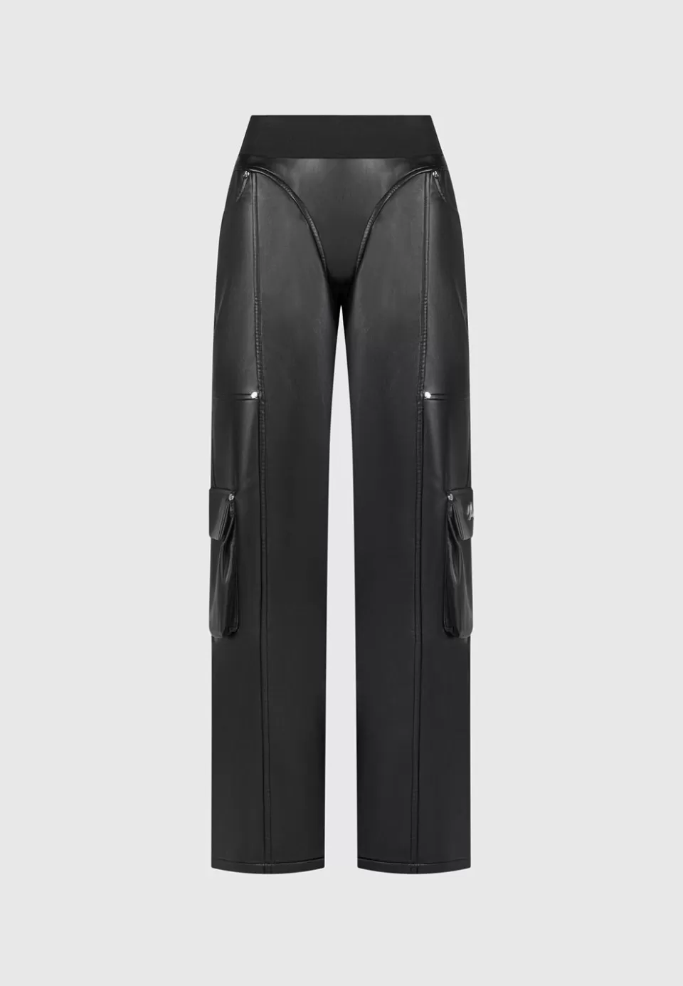 Manière De Voir Elasticated Waist Vegan Leather Cargo Trousers>Woman Cargo Pants & Joggers