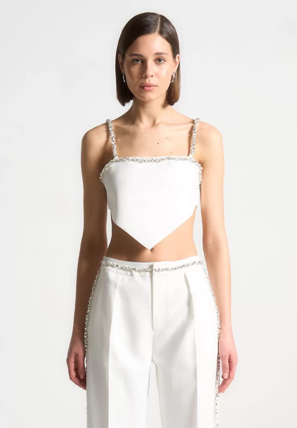 Manière De Voir Embellished Strap Handkerchief Top>Woman Tops & T Shirts
