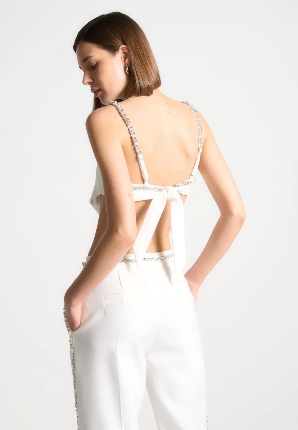 Manière De Voir Embellished Strap Handkerchief Top>Woman Tops & T Shirts