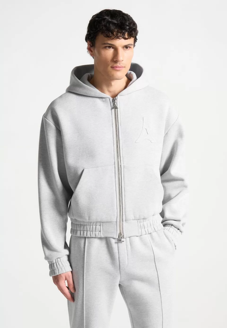 Manière De Voir Eternel 420Gsm Eiffel Embossed Zip Hoodie>Man Casual Co-Ords