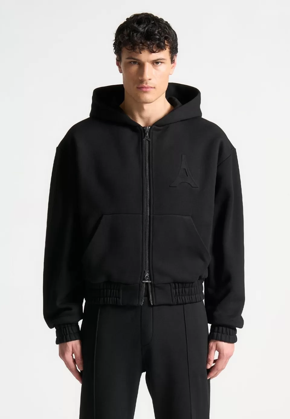 Manière De Voir Eternel 420Gsm Eiffel Embossed Zip Hoodie>Man Casual Co-Ords