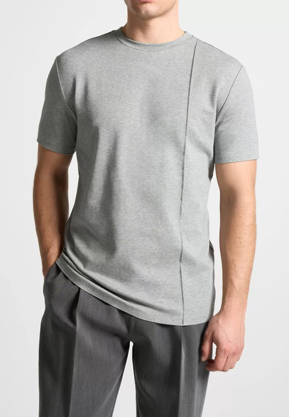 Manière De Voir Eternel Slim Fit Cotton T-Shirt With Pintuck>Man T-Shirts & Tops