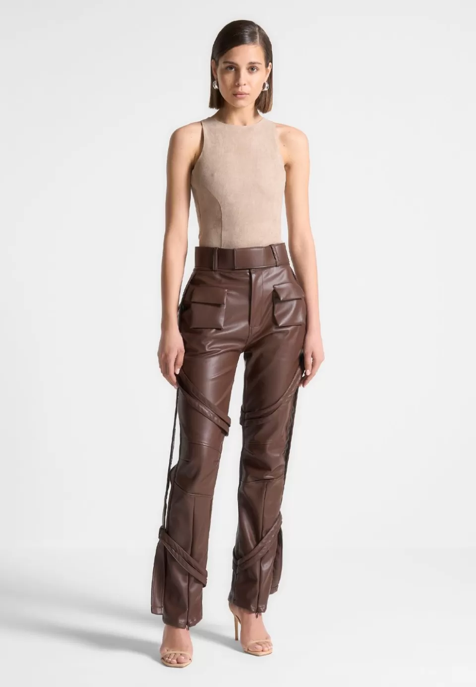 Manière De Voir Eternelle Vegan Suede Racer Neck Bodysuit>Woman Bodysuits