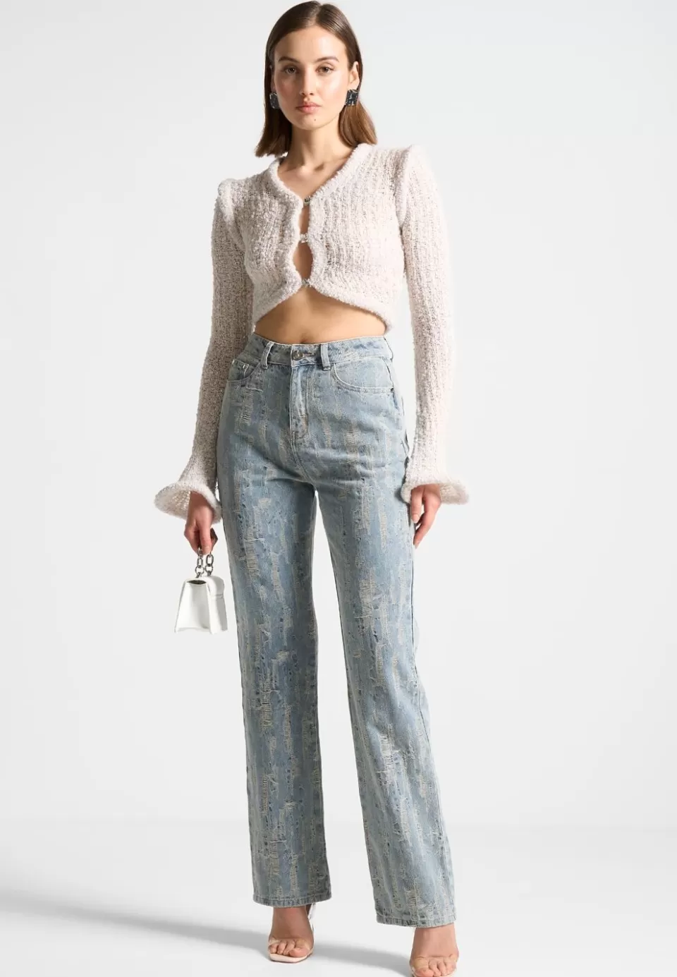 Manière De Voir Flared Sleeve Textured Knit Cardigan>Woman Knitwear