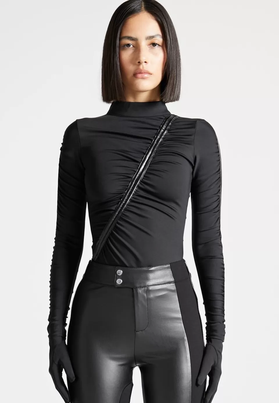 Manière De Voir Glove Bodysuit With Ruching>Woman Bodysuits