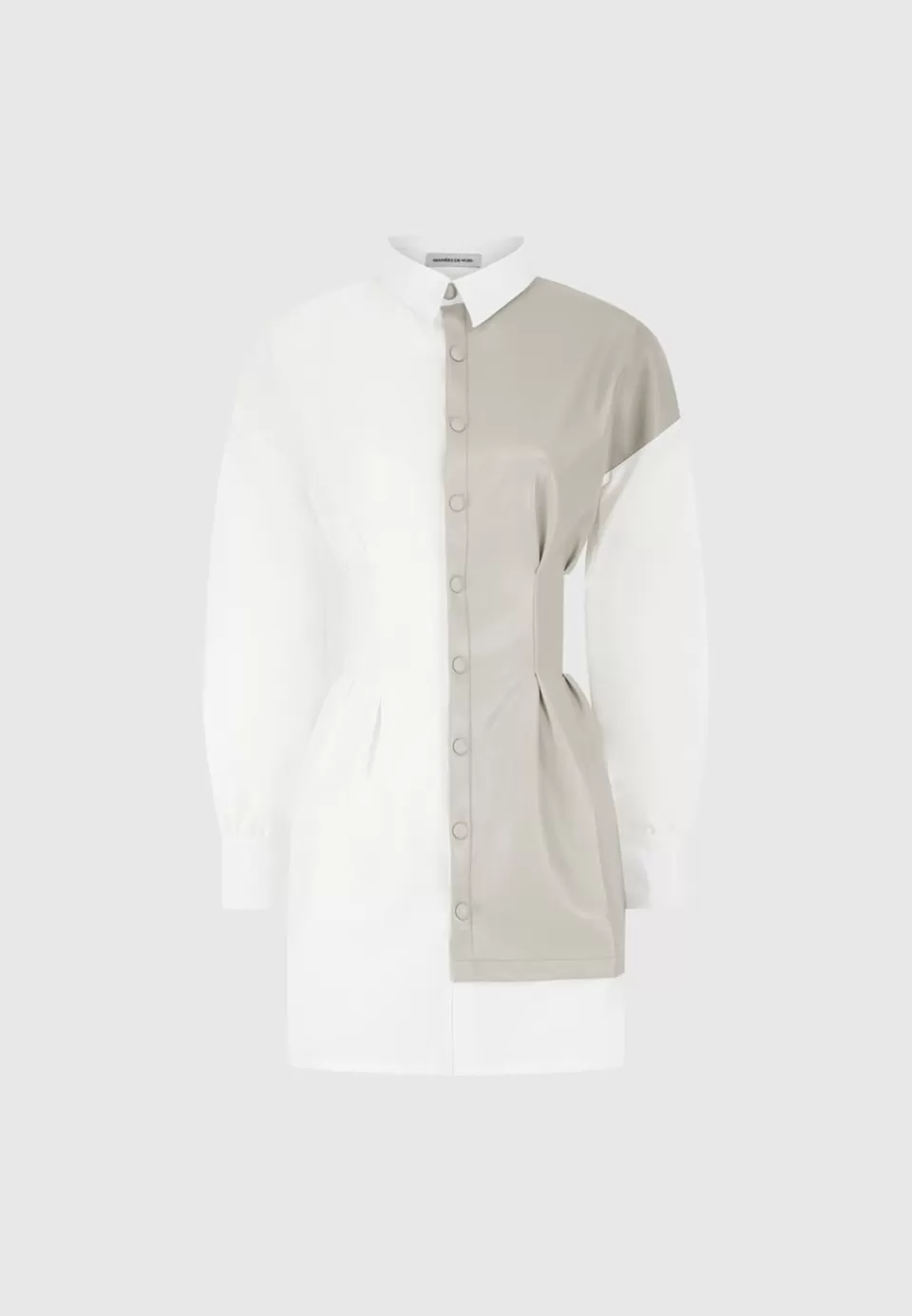 Manière De Voir Half Vegan Leather Shirt Dress>Woman Dresses