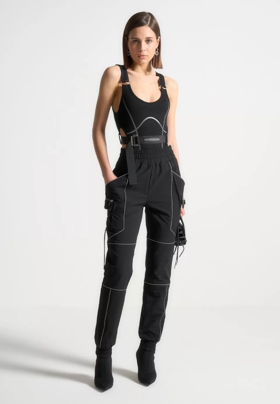 Manière De Voir High Leg Reflective Bodysuit>Woman Bodysuits