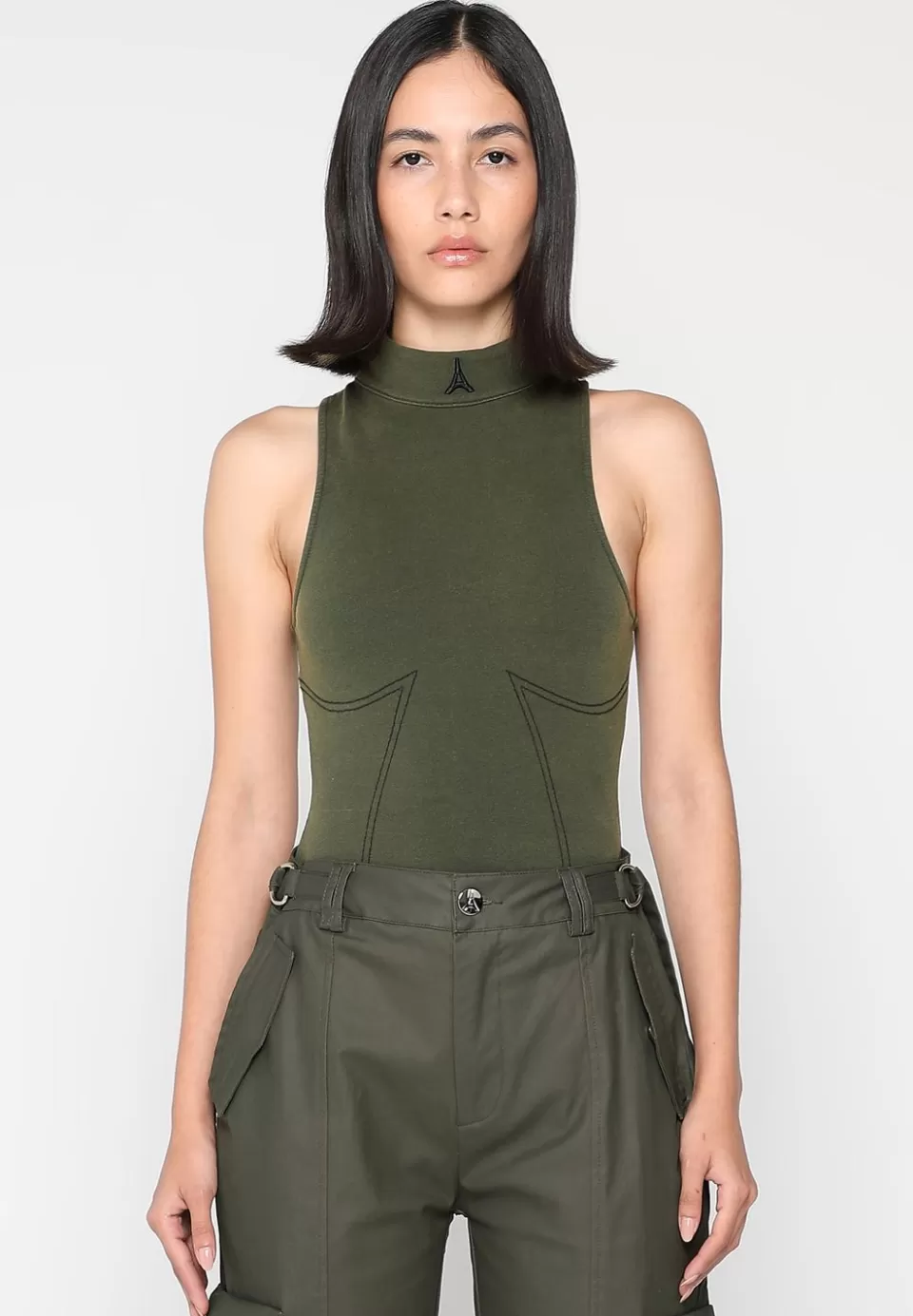 Manière De Voir High Neck Racer Bodysuit>Woman Bodysuits